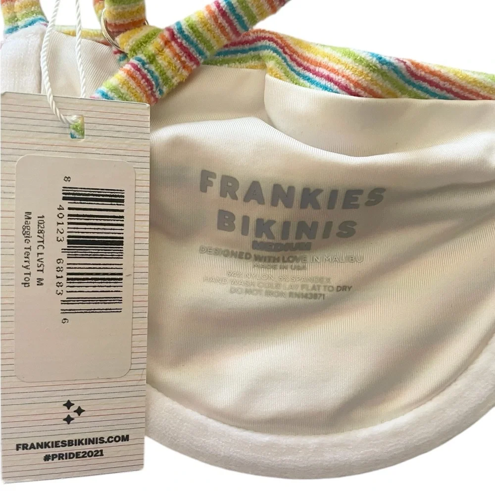 Frankie’s Bikinis Maggie Underwire Terry Bikini Top striped